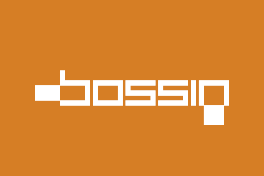 Dizajn negativ logotipa bossin vizualni identitet