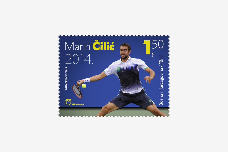 Postage stamp design: US Open champion Marin Čilić