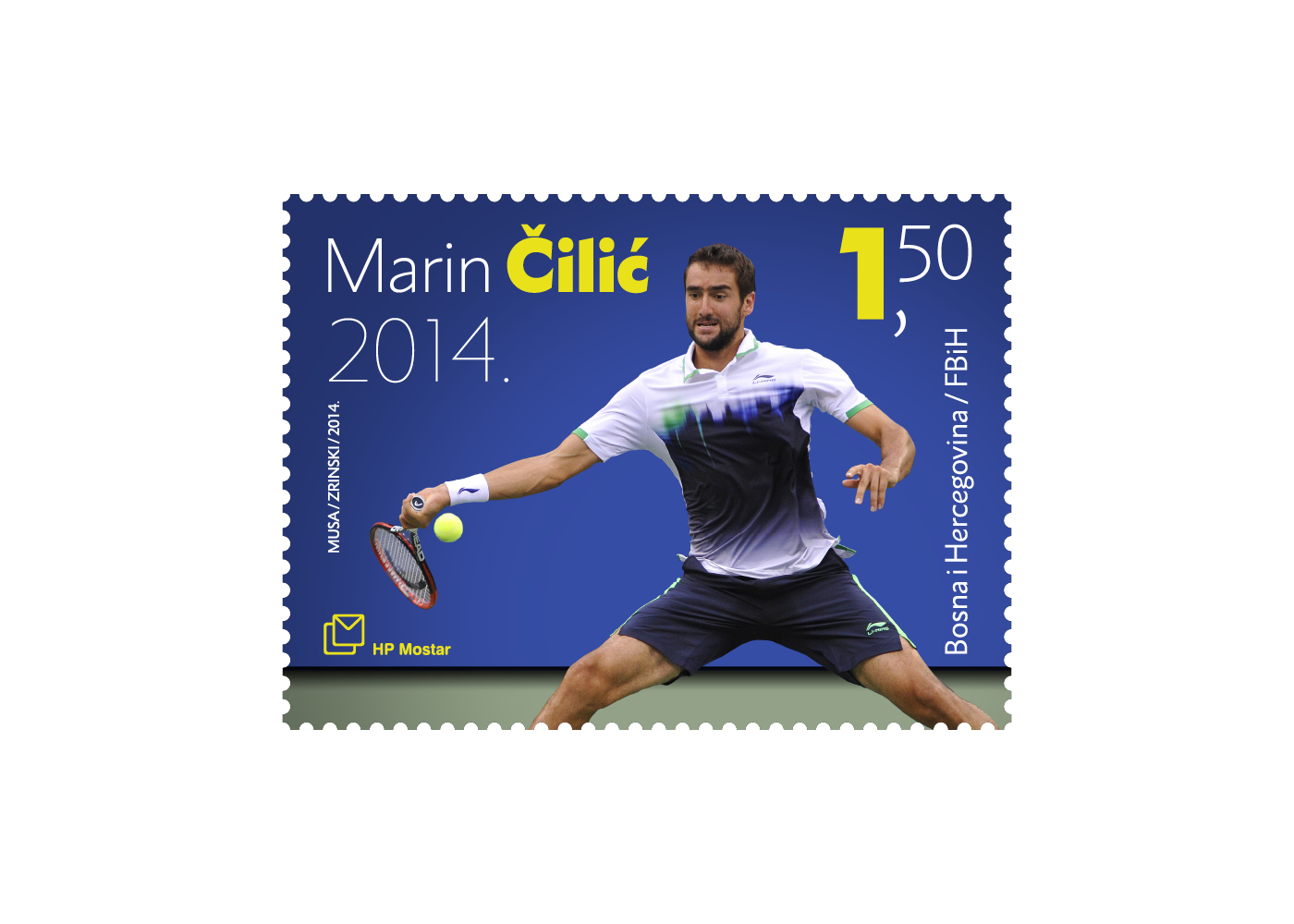 Postage stamp design: US Open champion Marin Čilić
